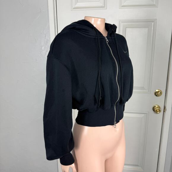 Nike HJ0940 Oversized Cropped Sweatshirt XS Pheonix Full zip Hooded Hoodie X3-15 - Picture 4 of 6